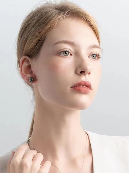 Gifts for Wife Anniversary 18K Gold Pearl Stud Earrings for Women- Genuine Handpicked Nature Tahitian Black Pearls Earring- Birthday Christmas Mothers Day Valentine's Jewelry Gifts