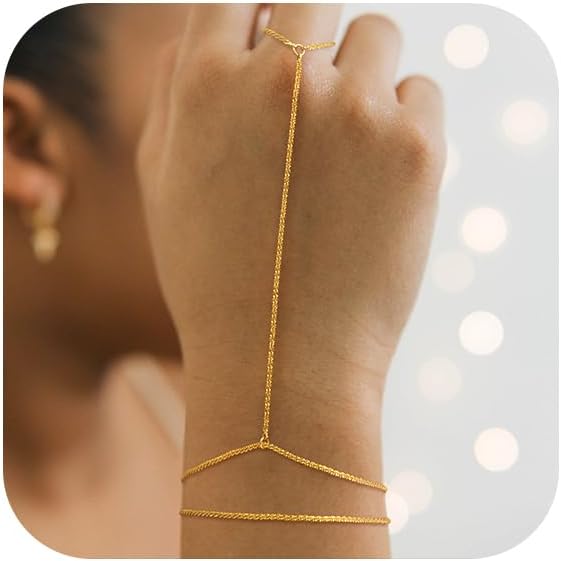MBW Gold Bracelets for Women Trendy, Dainty 14K Gold Plated Bracelet Stack Beaded Chain Bracelet Set Thin Small Cute Paperclip Bracelets Fashion Waterproof Jewelry Gift Gold Accessories for Women