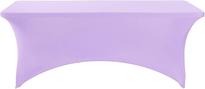 FORLIFE 2Pack Spandex Table Covers，Fitted Tablecloth for Rectangular Tables, Stretch Patio Table Covers, Universal Spandex Table Cover for Wedding, Banquet, Party (6ft, Lavender)