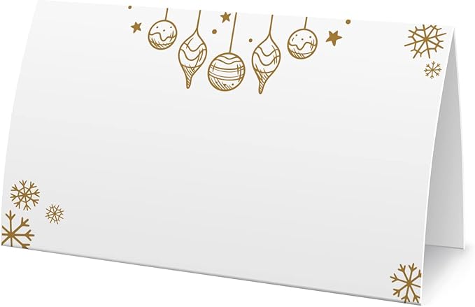 FZ-a55 Christmas Food Tent Labels (25 pack) - Table Place Cards, Banquet & Buffet Food Labels, Perfect for Christmas Parties