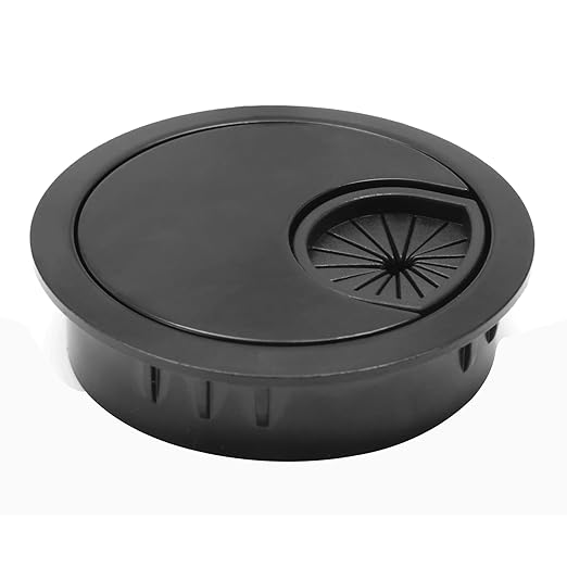 1 Pcs Desk Grommet 2-1/16" / 53 mm, Desk Cord Hole Cover, Cable Grommet Metal Zinc Alloy Materilal, Desk Hole Grommet for Home & Office Pc, Detachable Cable Cord Organizer-Flat Black