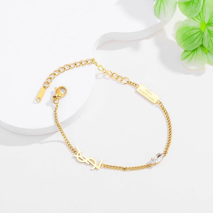 Luxury Gold bracelet for Women,18K monogram Exquisite monogram interwoven Charm Bracelet for Women Gold Jewelry Gifts