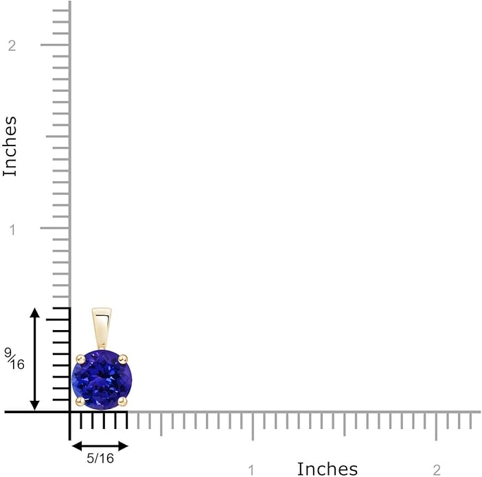 Angara Natural Tanzanite Solitaire Pendant for Women | Round Tanzanite Solitaire Pendant Necklace in 14K Solid Gold/Silver/Platinum With 18" Chain | December Birthday, Gemstone Jewelry Gift