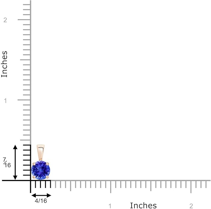 Angara Natural Tanzanite Solitaire Pendant for Women | Round Tanzanite Solitaire Pendant Necklace in 14K Solid Gold/Silver/Platinum With 18" Chain | December Birthday, Gemstone Jewelry Gift