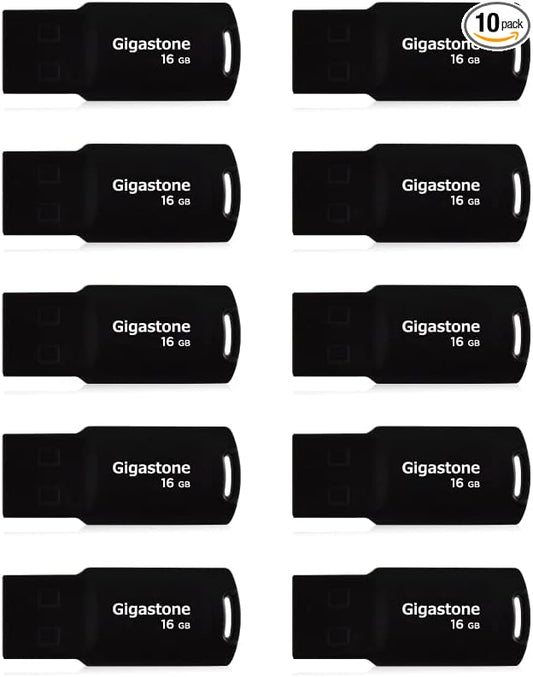 GIGASTONE V70 16GB 10-Pack USB 2.0 Flash Drive Thumb Drive Memory Stick Pen Drive Capless Design Pen Drive