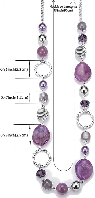 PEARL&CLUB Long Beaded Necklaces For Women - Sweater Chain Fashion Jewelry Necklace Gifts For Women