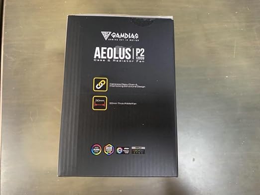 GAMDIAS Aeolus P2-1203U 120mm ARGB PWM Fan(3 Fan Pack w/USB Hub), Include Reverse Fan Blade x3, ARGB Sync Ready, Easy Installation & Cabless Daisy-Chain Design, Silent Operation, Up to 2400RPM, Black
