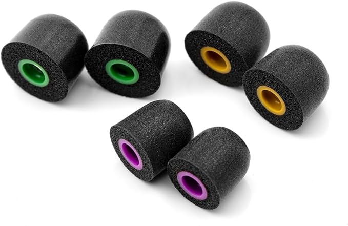 Linsoul Tripowin TP45 Spiral Groove Memory Foam Eartips, 2 Pairs in Ear Monitor Ear Plugs Suitable for 4.5mm-6.5mm Earphone Nozzle (L)