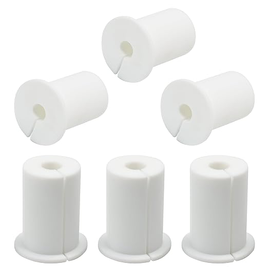 6pc Starlink Cable Grommet 1" Silicone Waterproof Wall Hole Pass Through Split Cable Bushings for TV Wire Ethernet Cord, Starlink Cable Routing Kit Accessories, 38mm/1.5" Ht, White