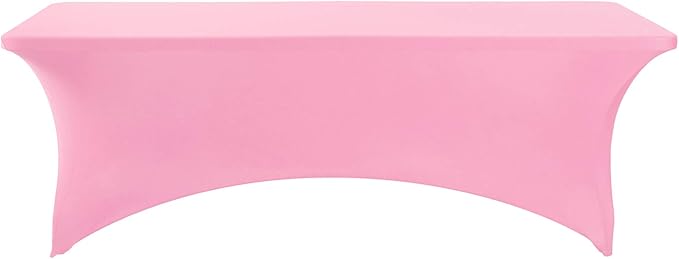 FORLIFE Spandex Table Covers，Fitted Tablecloth for Rectangular Tables, Stretch Patio Table Covers, Universal Spandex Table Cover for Wedding, Banquet, Party (8ft, Pink)
