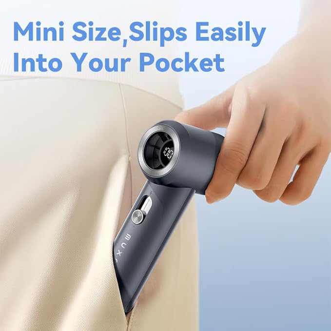 Portable Fan For Travel Mini: Small Pocket Handheld Personal Rechargeable Battery Operated USB High Speed Keeping Cool In Hot Weather Beach Gifts For Women (gray)