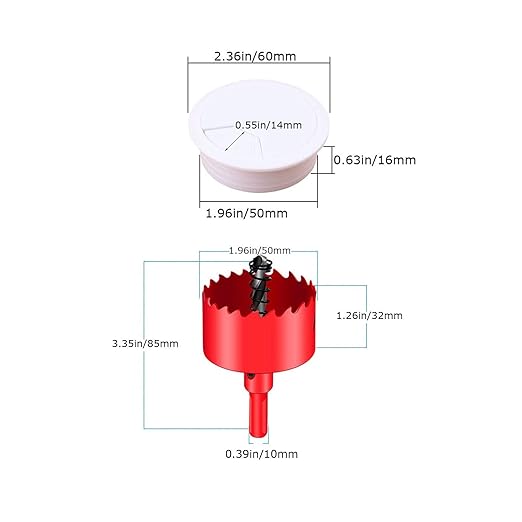 TuTuYa 8PCS Desk Grommet, Desk Grommet 50mm(2Inch) Desk Cable Grommet Desk Cable Hole Covers with Hole Saw, Ideal Solution for Office and Home Table Cable (White, 2Inch_50mm)