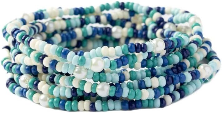 INK + ALLOY 10-Strand Stacking Beaded Bracelets for Women – Mixed Patterns Bracelet Stack - Adjustable Stretch Fit - Handmade Boho Bracelets for Women - Perfect for Any Occasion