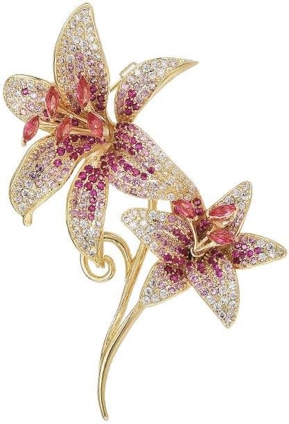 Flower Brooch Pin Rhinestones Pearl Flower Brooches Floral Pin Jewelry for Women Girls