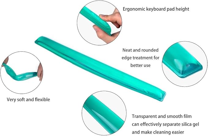 Silicone Gel Mouse Wrist Rest Plus Mouse Wrist Support Pad Office, Computer, Laptop, Mac - Durable, Comfortable and Pain Relief
