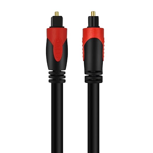 Optical Audio Cable 6.6FT/2M, Digital Audio Fiber Optic Cable Toslink, Flexible Jacket, Compatible with Home Theater, Sound Bar, PS4, Xbox, TV and More