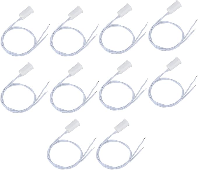 10Pcs 100VDC Recessed Door Sensor, 15mm-5mm Door Magnetic Reed Switch for Home Security Alarm Systems, Door Magnetic Sensors for Alarm Control Panels GND Port and N.C. Port