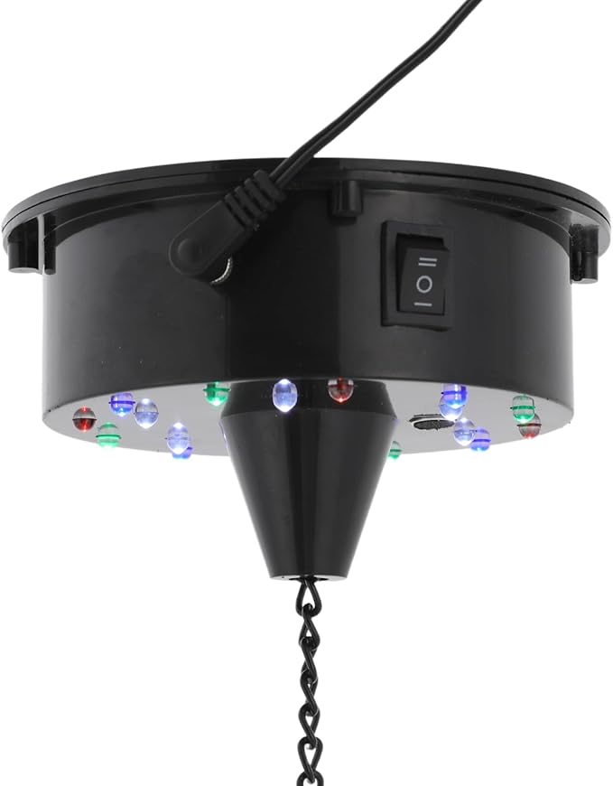 16" Disco Ball with Motor Hanging Disco Ball with Light 18 LEDs 5-6 RPM Spinning Disco Balls Light for Party DJ Bands Dance Club Bar