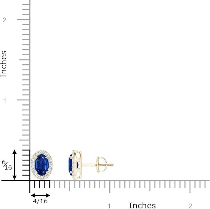 ANGARA Natural Blue Sapphire Earrings for Women | Prong-Set Oval Blue Sapphire Stud Earrings with Diamond Halo in 14K Solid Gold/Platinum | September Birthday, Anniversary, Gemstone Jewellery Gift