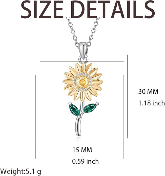 Flower Necklace Tulip/Sunflower/Daisy/Bee Pendant Necklaces Jewelry for Women Mom Gifts