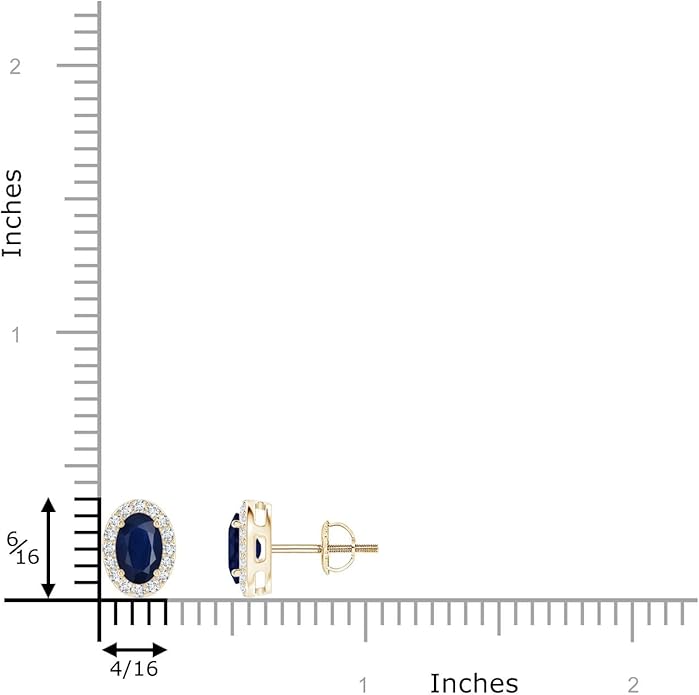 ANGARA Natural Blue Sapphire Earrings for Women | Prong-Set Oval Blue Sapphire Stud Earrings with Diamond Halo in 14K Solid Gold/Platinum | September Birthday, Anniversary, Gemstone Jewellery Gift