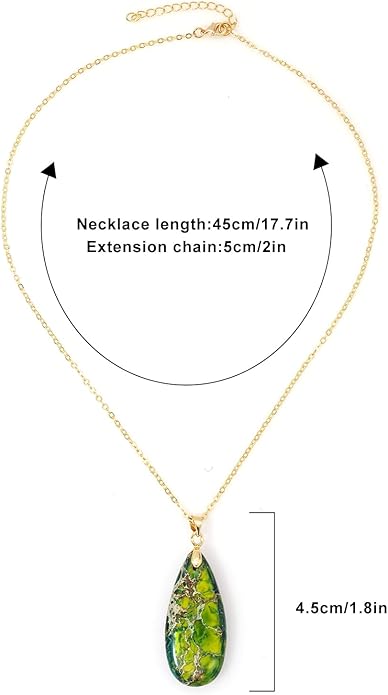 Stone Necklaces for Women Teardrop Gemstone Pendant Necklace Natural Stone Chain Necklaces