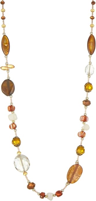 FULU AUTUMN Long Necklaces for Women Trendy Long Chunky Beaded Necklace Boho Fashion Costume Jewelry Mothers Day Gifts for Her