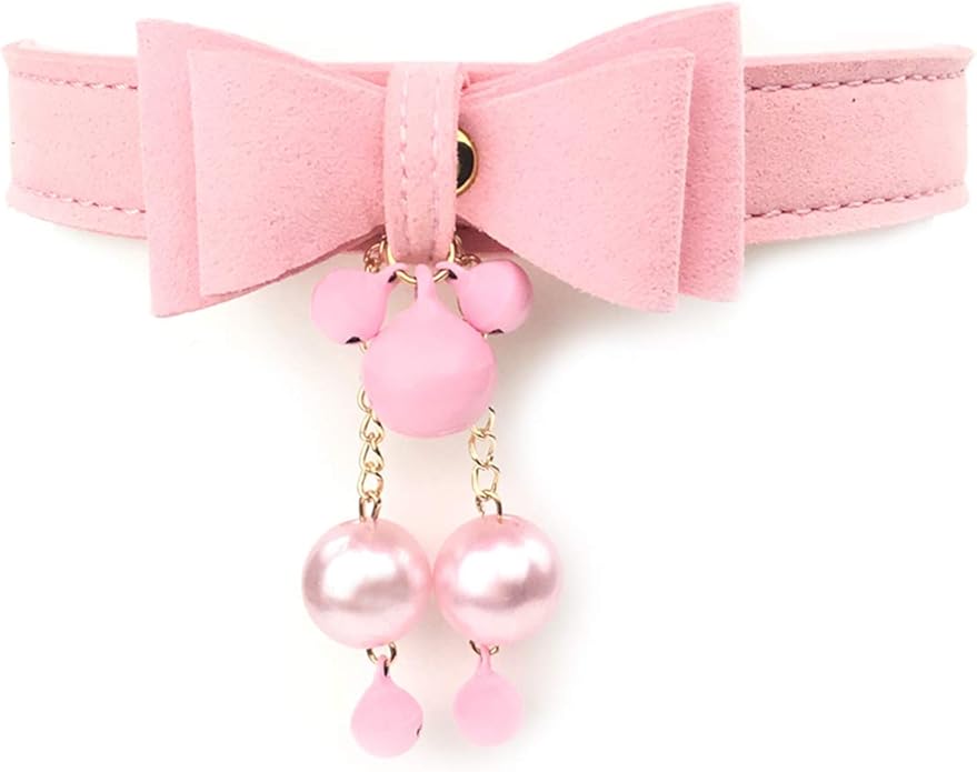 Bell Choker Collar Necklace Lolita Bow Collar Cat Kitty Velvet Necklace