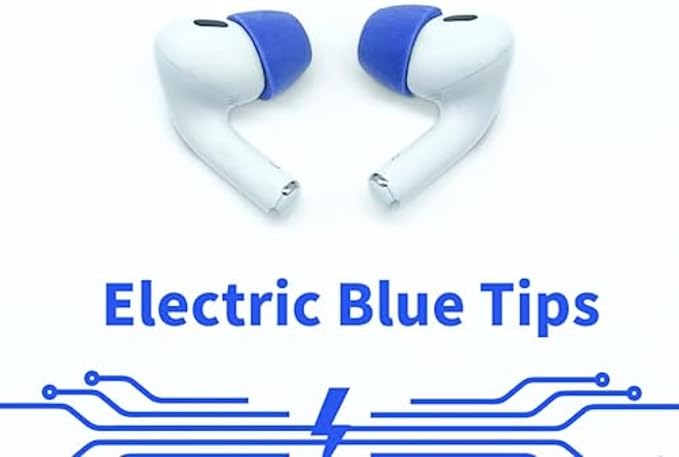 Comply Memory Foam Replacement Earbud Tips for Apple AirPods Pro 1 & 2 | Ultimate Comfort, Secure Fit, Superior Noise Isolation | Anti Slip, Prevent from Falling Out | Blue, Large (3 Pairs)