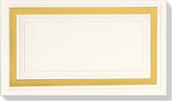 PaperDirect Cream Cover Stock Place Cards with Gold Foil Border, 100-Pack