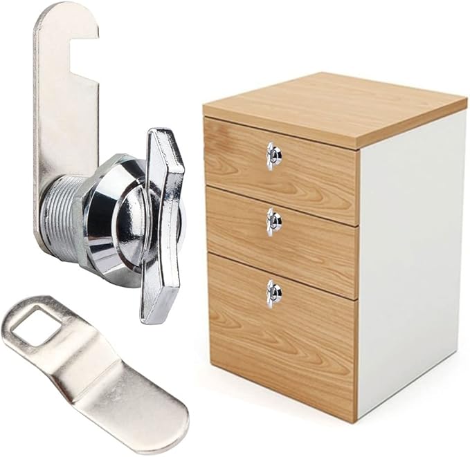 Thumb Operated Offset Cam Lock,Replacement Keyless Compartment Latch, Non-Locking Compartment Lock for RV, Camper, Vehicles, Storage Door Cabinet Mailbox Drawer(Color:L: 19 x 20mm)