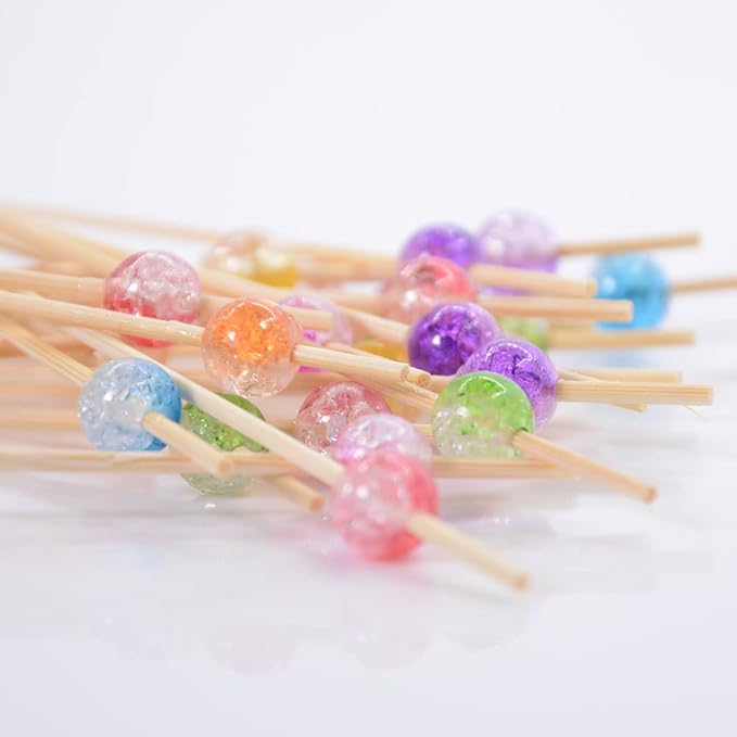 Cocktail Picks, 100PCS Fancy Toothpicks for Appetizers, Appetizing Skewers for Charcuterie Cup Fruits Burgers Party Decoration - 4.7 inch