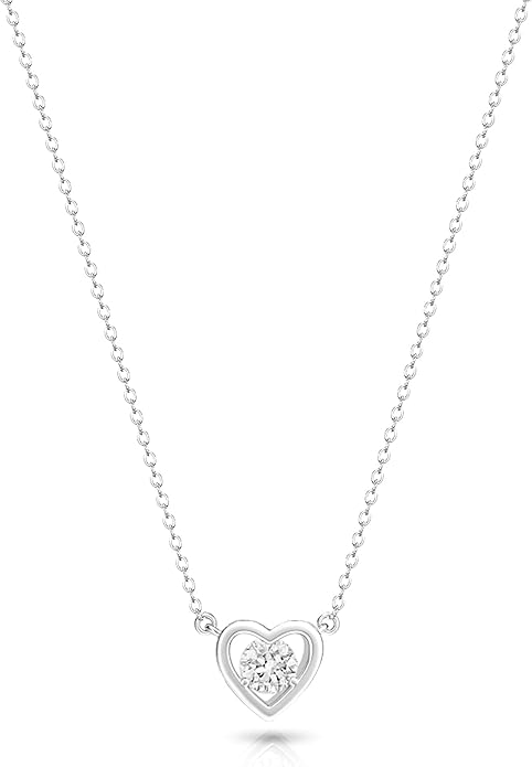 Zeffy Dainty Gold Heart Necklace for Women Trendy 14K Gold/Silver Plate Cute Heart Pendant Choker Necklaces Gold Love Heart Chain Necklace for Women Dainty Gold Jewelry Gifts for Women
