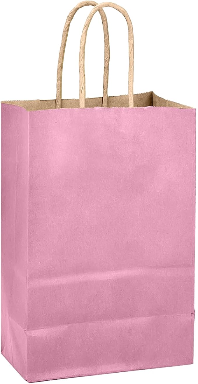 qiqee Purple Gift Bag with Handles Bulk 24Pcs Paper Bags -10.6"x8.3"x4.3"Party Favor Bags - Solid Color