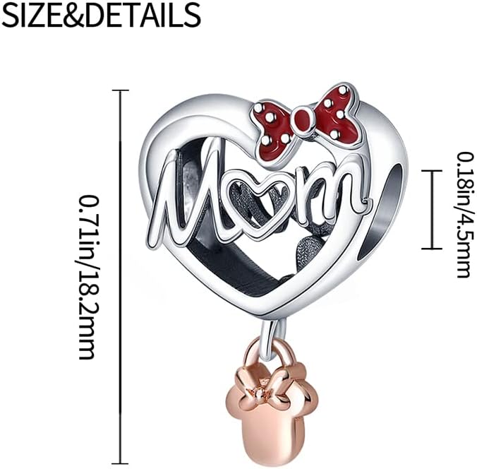 LIGHTDOG 925 Sterling Silver Charm fits Pandora Charm Bracelet Necklaces Pendant Bead Charms Jewelry Gift for Women Family Friends