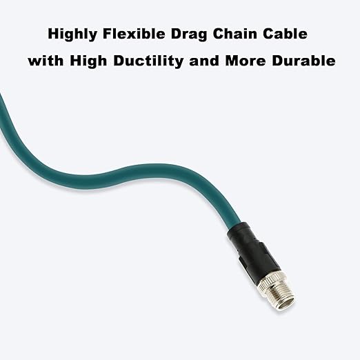 Alvin's Cables M12 8 Pin Male to RJ45 Shielded Ethernet Cable M12 X Coded 8 Position Cat6a Cable for Cognex Industrial Camera 3.2ft/1M
