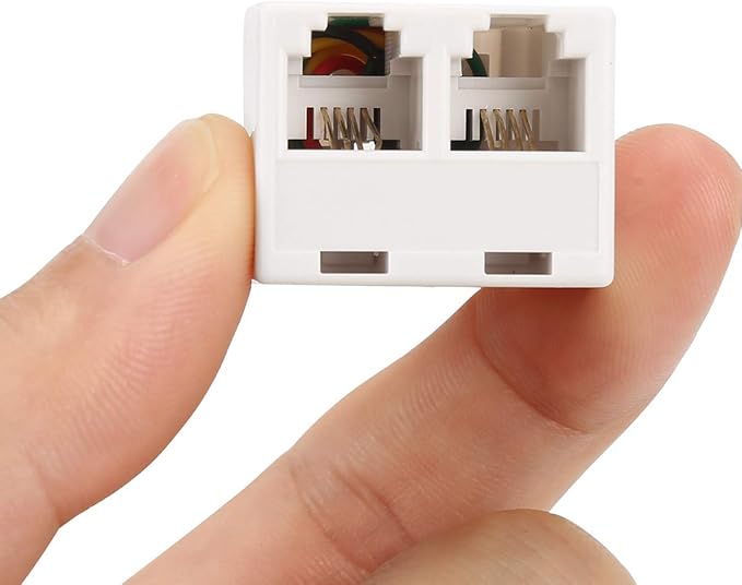 Uvital RJ11 6P4C 1 Female to 2 Female Telephone Line Splitters, Telephone Landline Cable Connector and Separator(White,4 Pack)