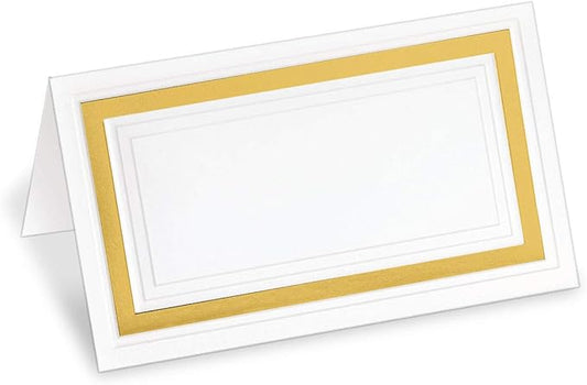 PaperDirect White Cover Stock Place Cards with Gold Foil Border, 400-Pack