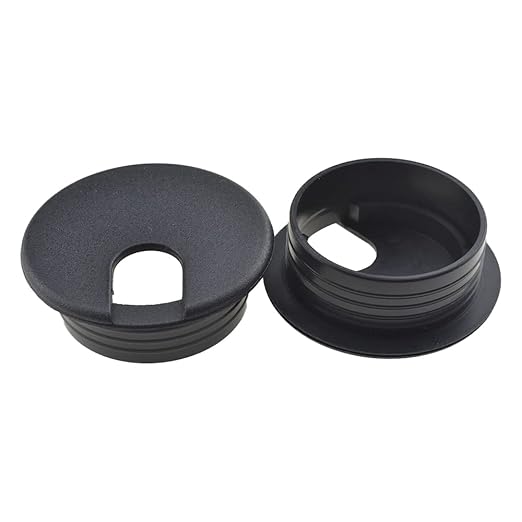 HAHIYO 2Pcs 1.5Inch/38mm Black ABS Plastic U-Shaped Desk Grommet Wire Grommet Cable Management Cord Hole Cover Desk Wire Hole Insert Wire Organizer for Computer Office Home School Equipment Systems