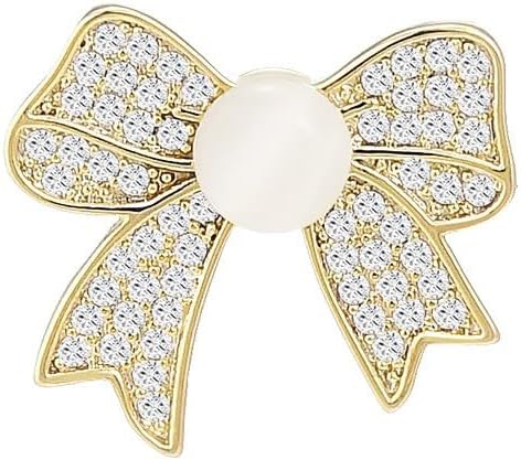 Pearl Flower Brooch for Women - Gold Plated Pearl Flower Pin Rhinestone Buttons Lapel Pin Jewelry - Valentine's Day Gift