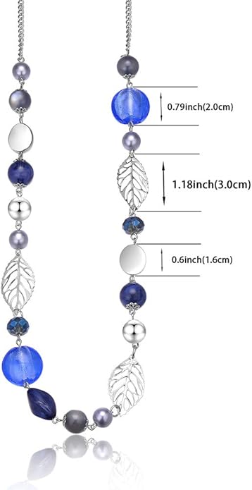 PEARL&CLUB Long Beaded Necklaces For Women - Sweater Chain Fashion Jewelry Necklace Gifts For Women