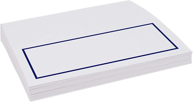 Single Line Border Place Cards, Navy (Choose Color), Set of 25, Pre-cut and Scored - Wedding, Party, Dinner, and Special Events - Made in the USA
