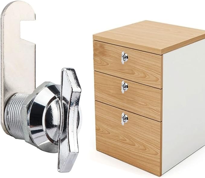 Thumb Operated Offset Cam Lock,Replacement Keyless Compartment Latch, Non-Locking Compartment Lock for RV, Camper, Vehicles, Storage Door Cabinet Mailbox Drawer(Color:S: 19 x 16mm)
