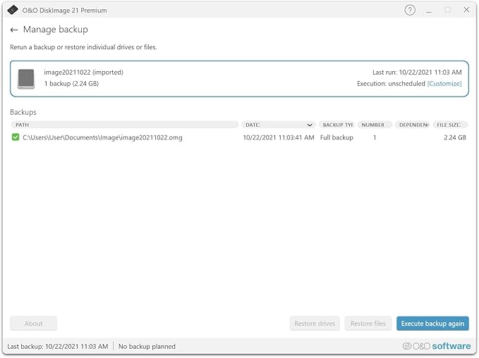O&O DiskImage 21 Premium - Reliable data backup for Windows PCs, hard drives +SSDs. System recovery, disk cloning + data loss protection for Win 11, 10