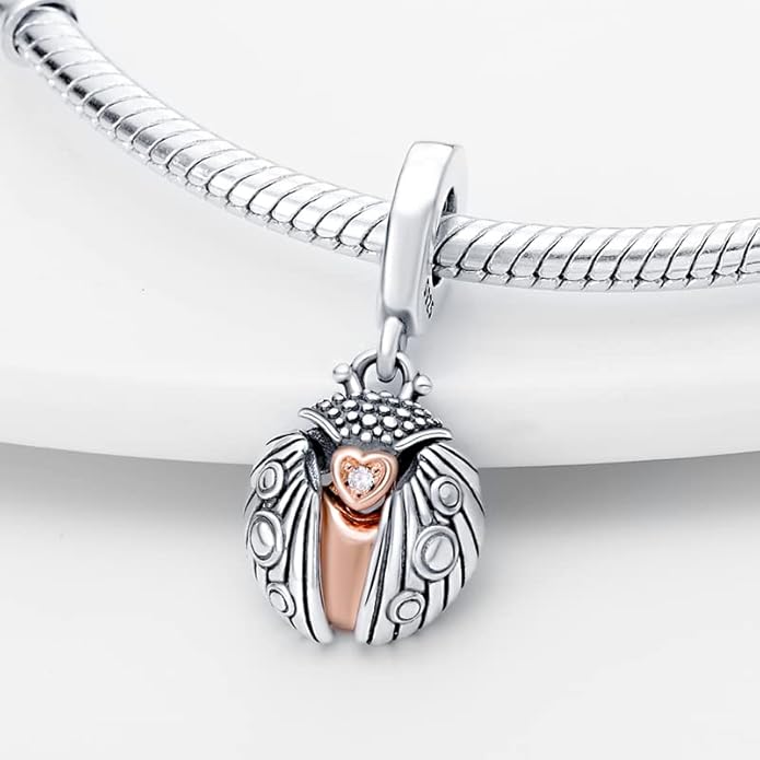 LIGHTDOG 925 Sterling Silver Charm fits Pandora Charm Bracelet Necklaces Pendant Bead Charms Jewelry Gift for Women Family Friends