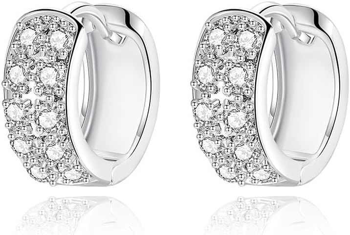 14K Gold Two - Tone Moissanite Ear Cuff Earrings for Women, Modern and Chic Style
