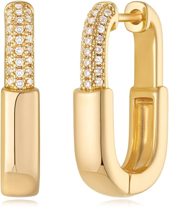 MYEARS Women Earrings Gold Huggie Hoop Ear Stud Cuff 14K Small Simple Hypoallergenic Everyday Jewelry