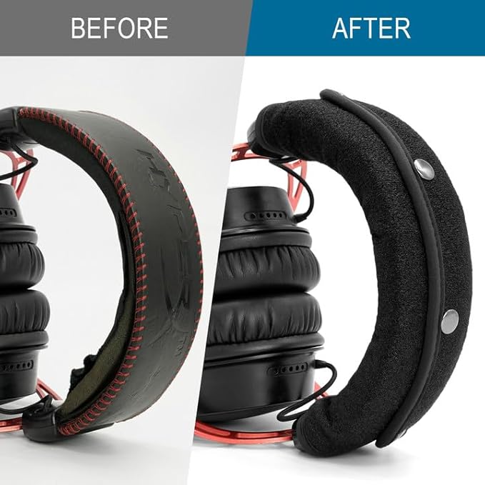 GEVO Replacement Headphone Headband Cover for HyperX Cloud & Alpha,Cloud 1/2/3/Pro,Cloud X/Core,Flight,Stinger Gaming Headset,Headband Cushion Easy Installation No Tool Needed-Velvet Black