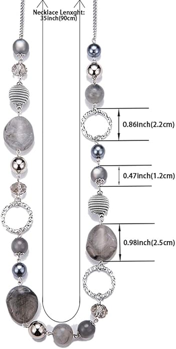 PEARL&CLUB Long Beaded Necklaces For Women - Sweater Chain Fashion Jewelry Necklace Gifts For Women