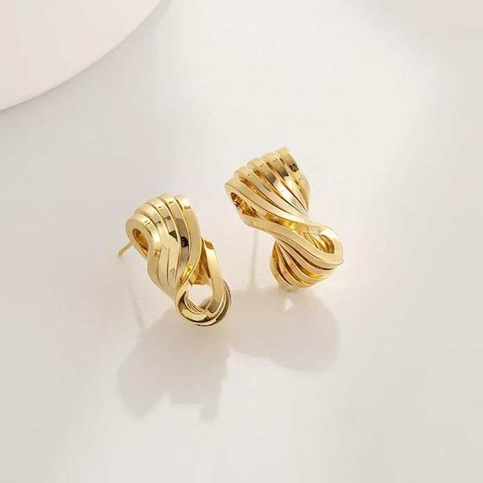Gold Flower Statement Earrings for Women, Large Chunky Bohomian Summer Beach Floral Earring, Irregular Bold Exaggerated Earrings